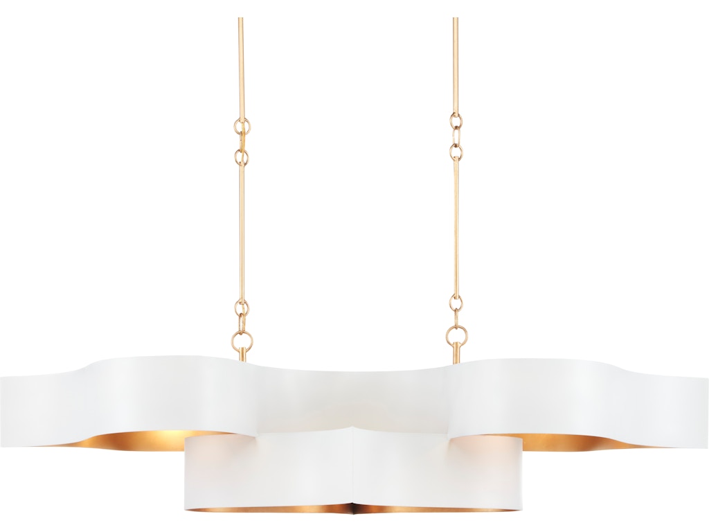 Grand Lotus Oval White Chandelier