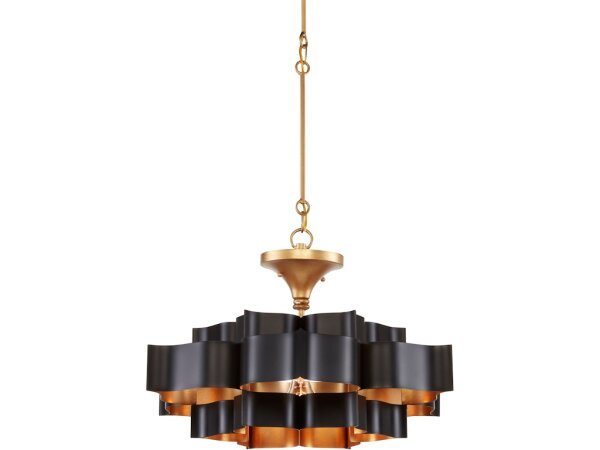 Grand Lotus Small Black Chandelier
