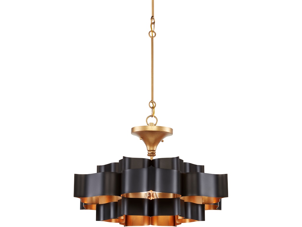 Grand Lotus Small Black Chandelier