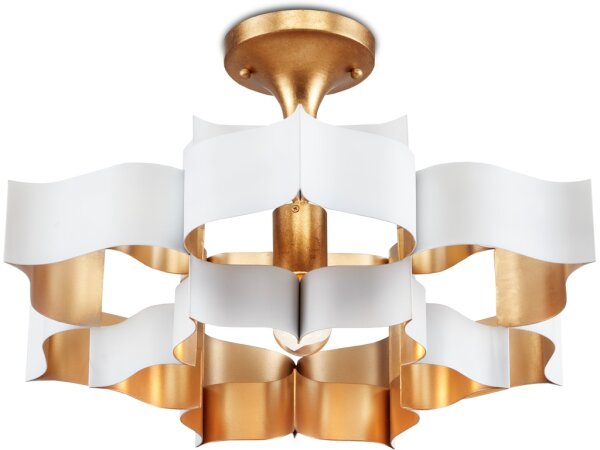 Grand Lotus Small White Chandelier