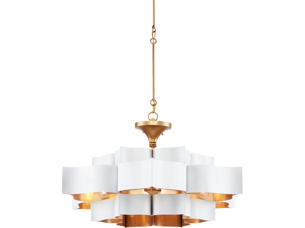 Grand Lotus Large White Chandelier