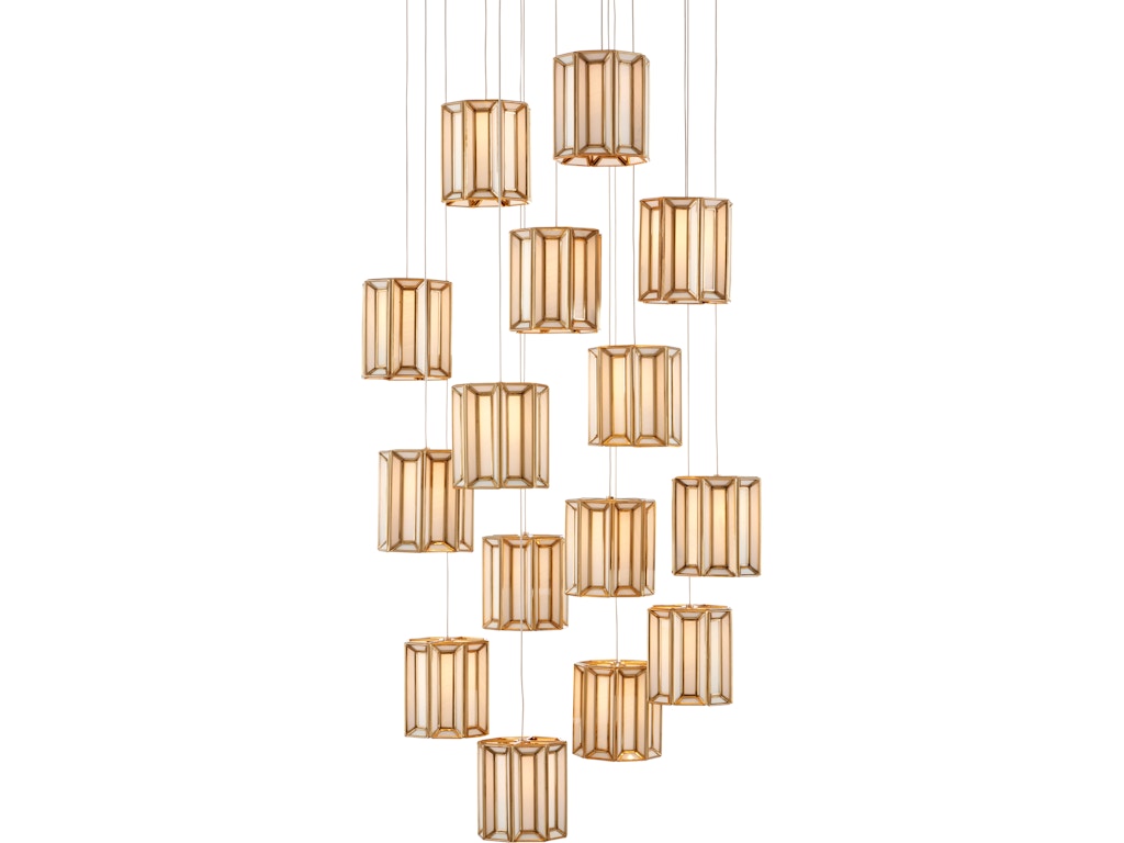 Daze 15-Light Round Multi-Drop Pendant