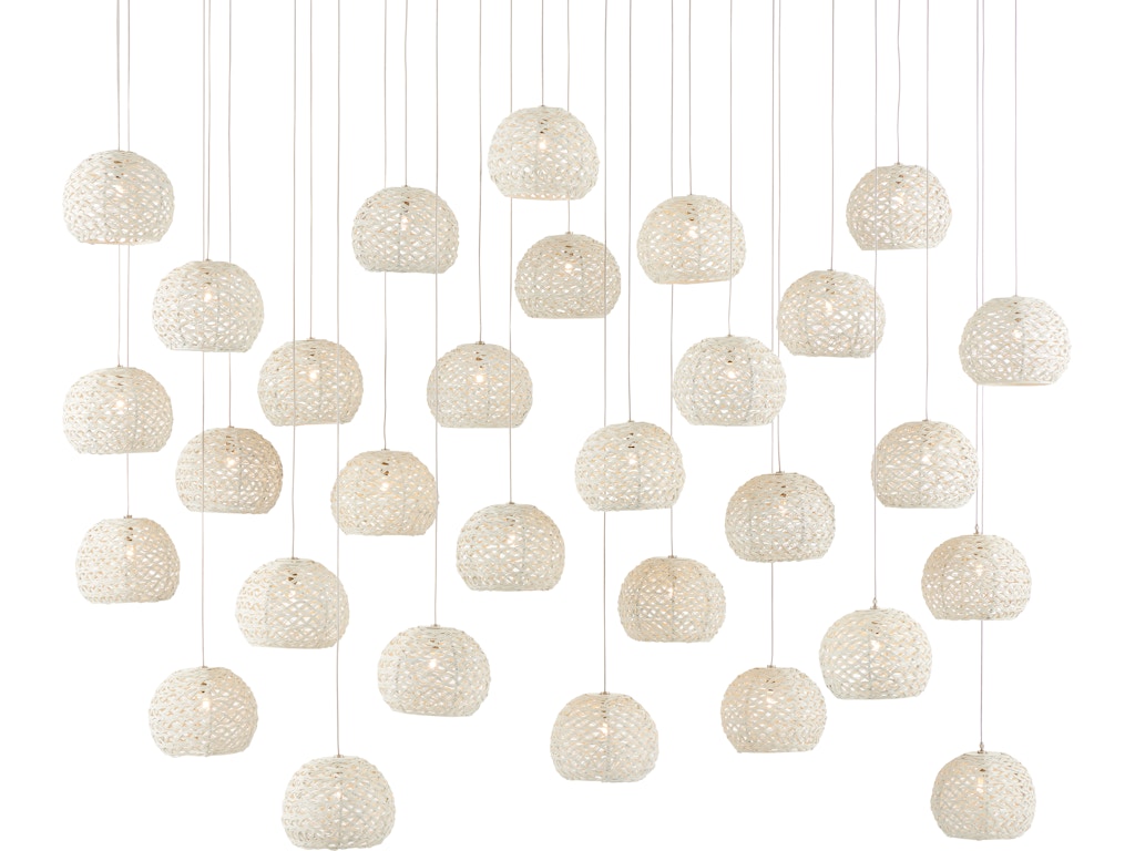 Piero White 30-Light Linear Multi-Drop Pendant