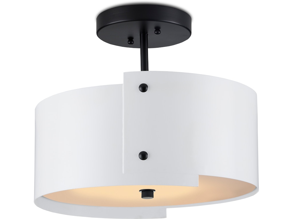 Ritsu White Semi-Flush Mount