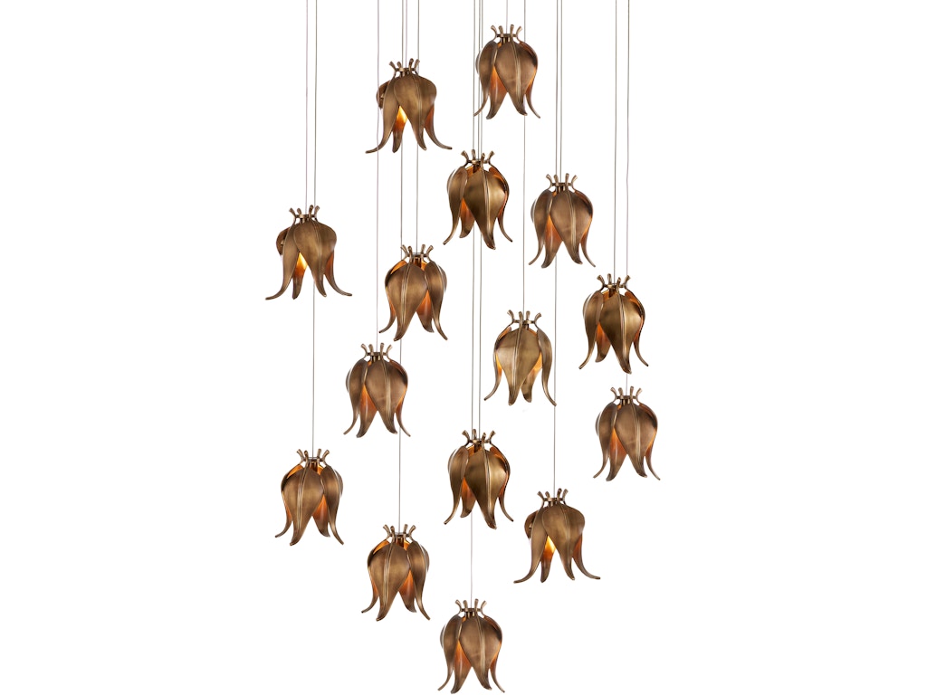 Iota 15-Light Round Multi-Drop Pendant