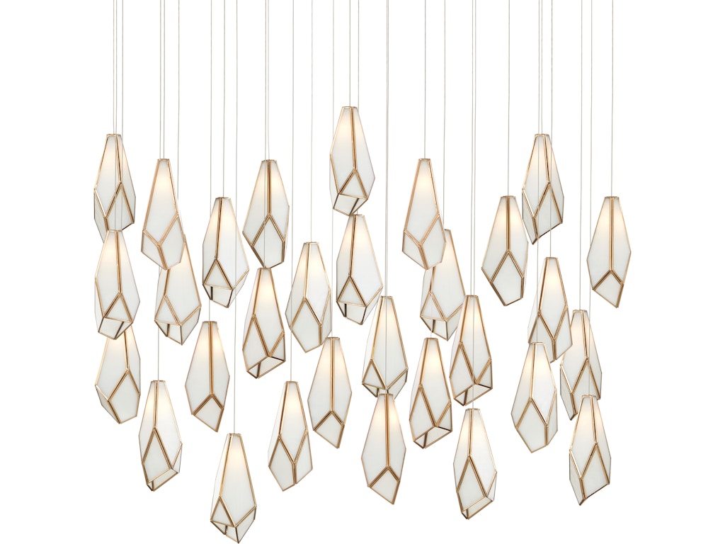 Glace White 30-Light Linear Multi-Drop Pendant