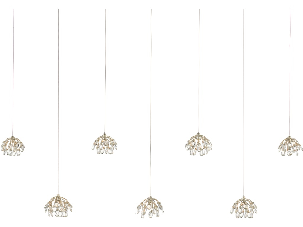 Crystal Bud 7-Light Linear Multi-Drop Pendant