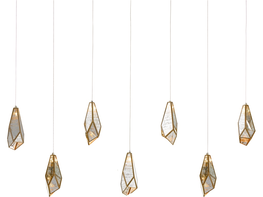 Glace Mirror 7-Light Linear Multi-Drop Pendant