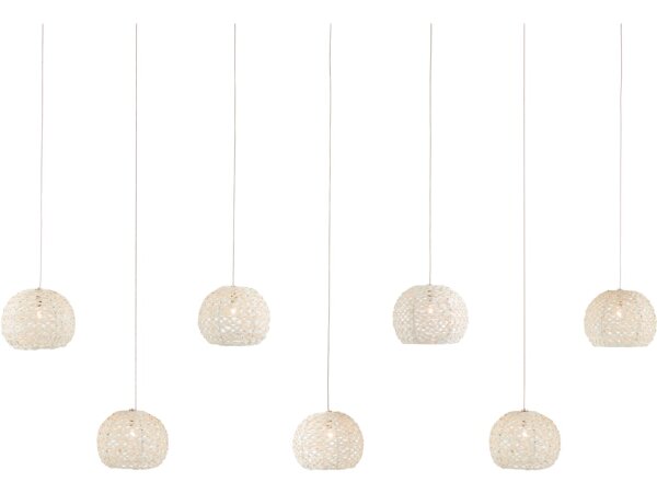 Piero White 7-Light Linear Multi-Drop Pendant