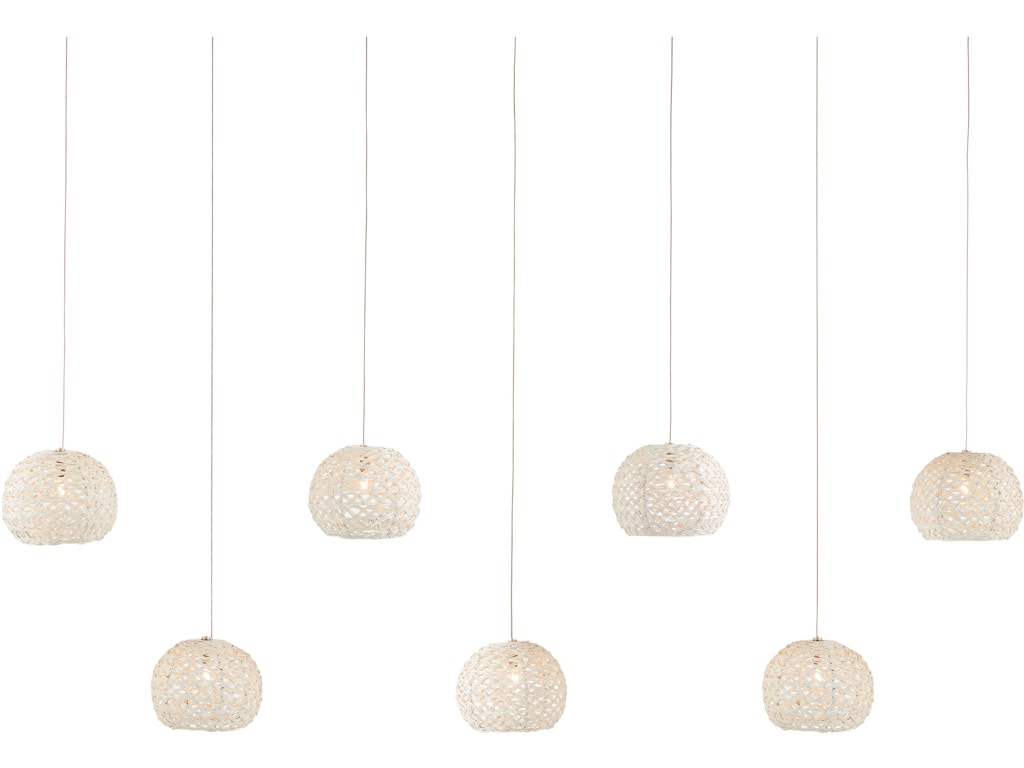 Piero White 7-Light Linear Multi-Drop Pendant