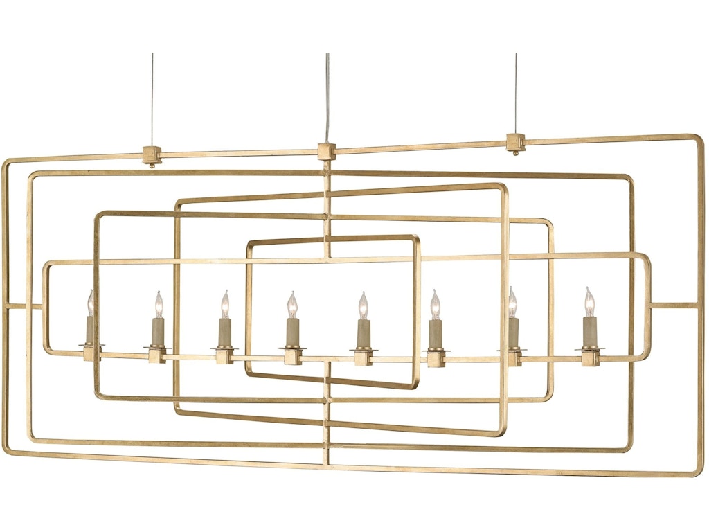 Metro Gold Rectangular Chandelier
