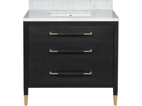 Verona 36" Black Vanity with Rectangular Undermount Sink - Image 4