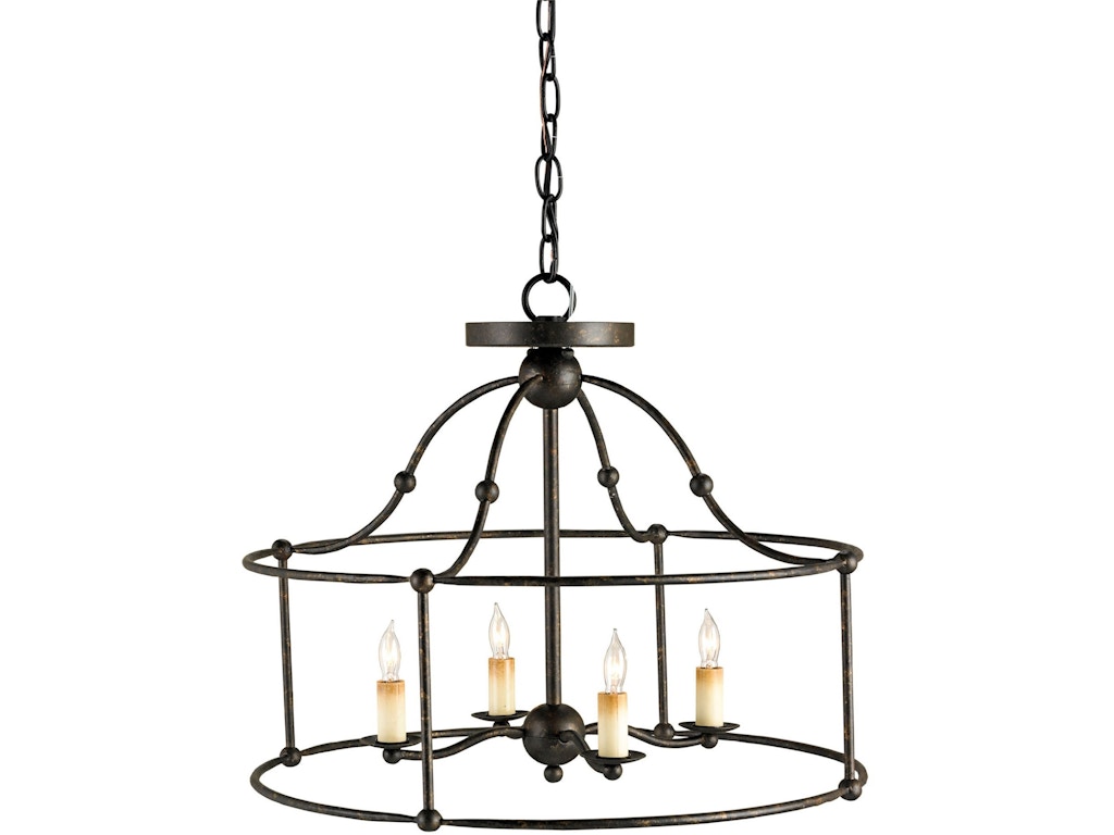 Fitzjames Black Semi-Flush Mount