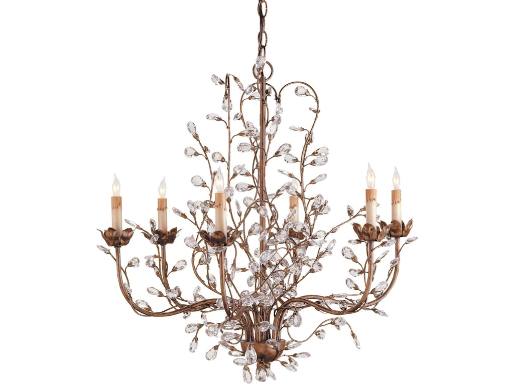 Crystal Bud Medium Gold Chandelier