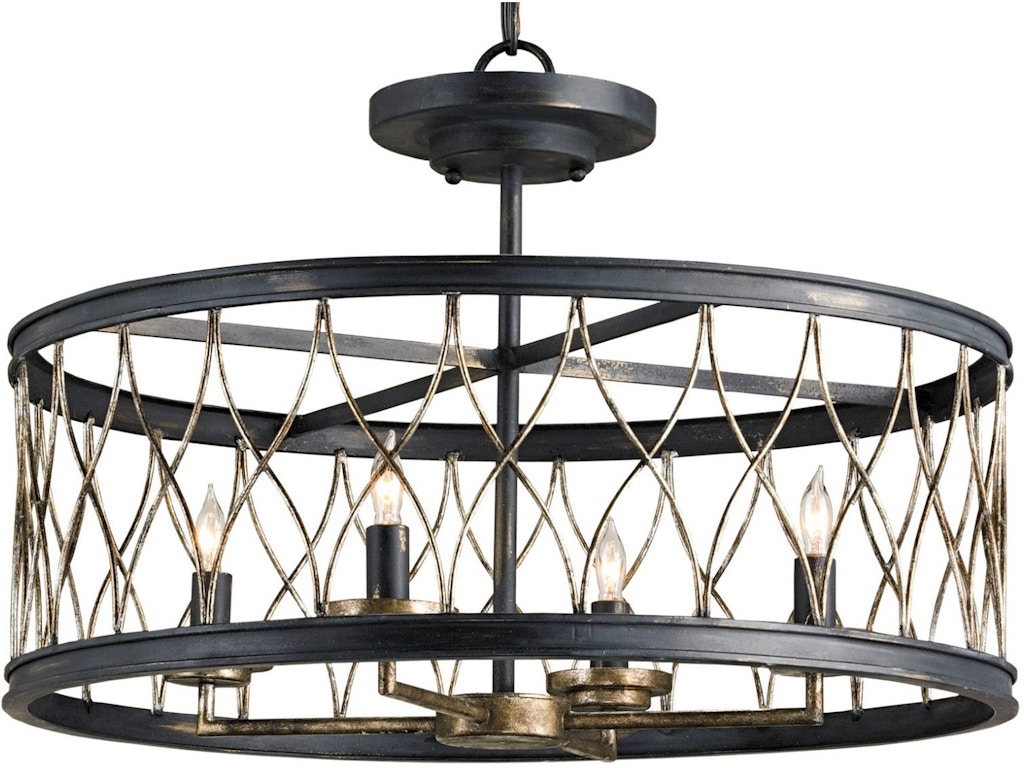 Crisscross Black Semi-Flush Mount