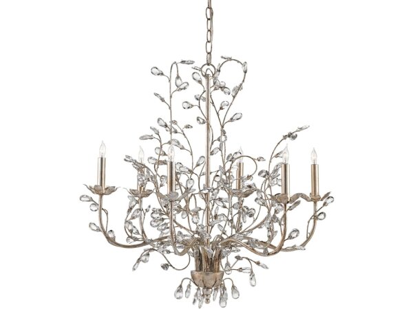 Crystal Bud Medium Silver Chandelier - Image 3
