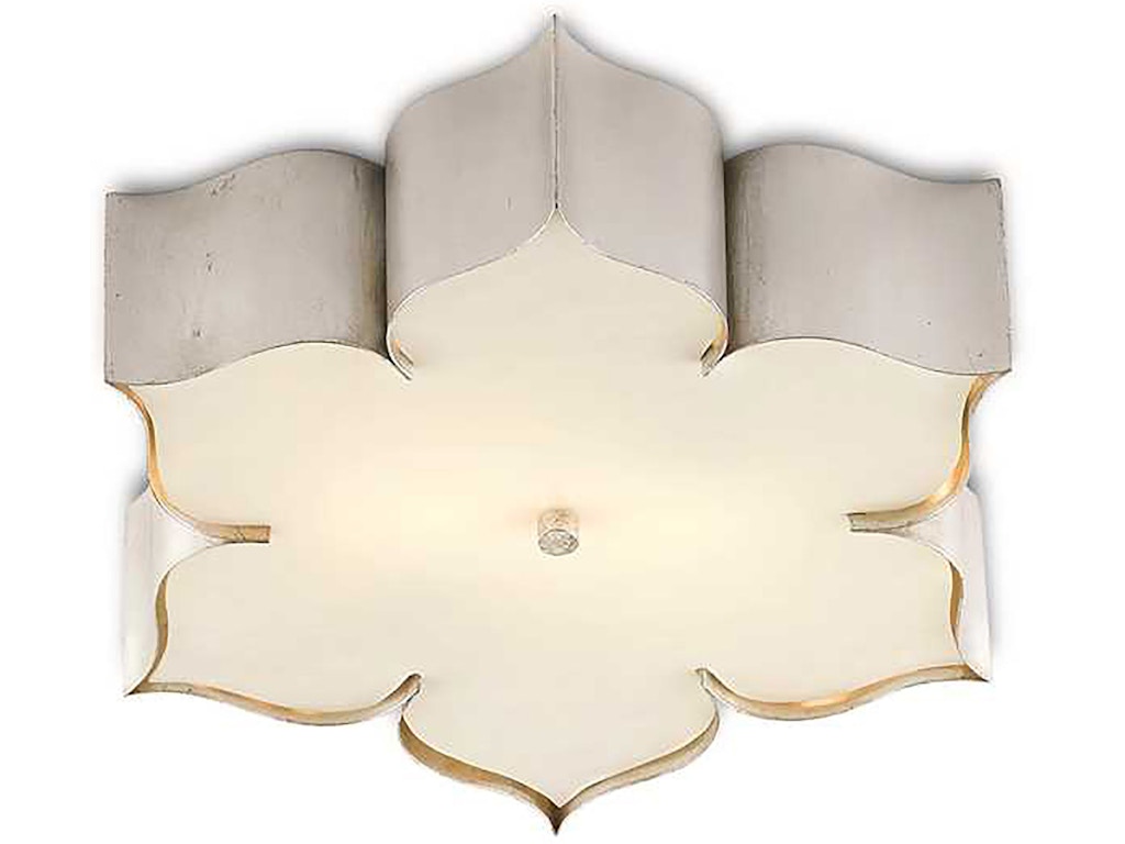 Grand Lotus Silver Flush Mount