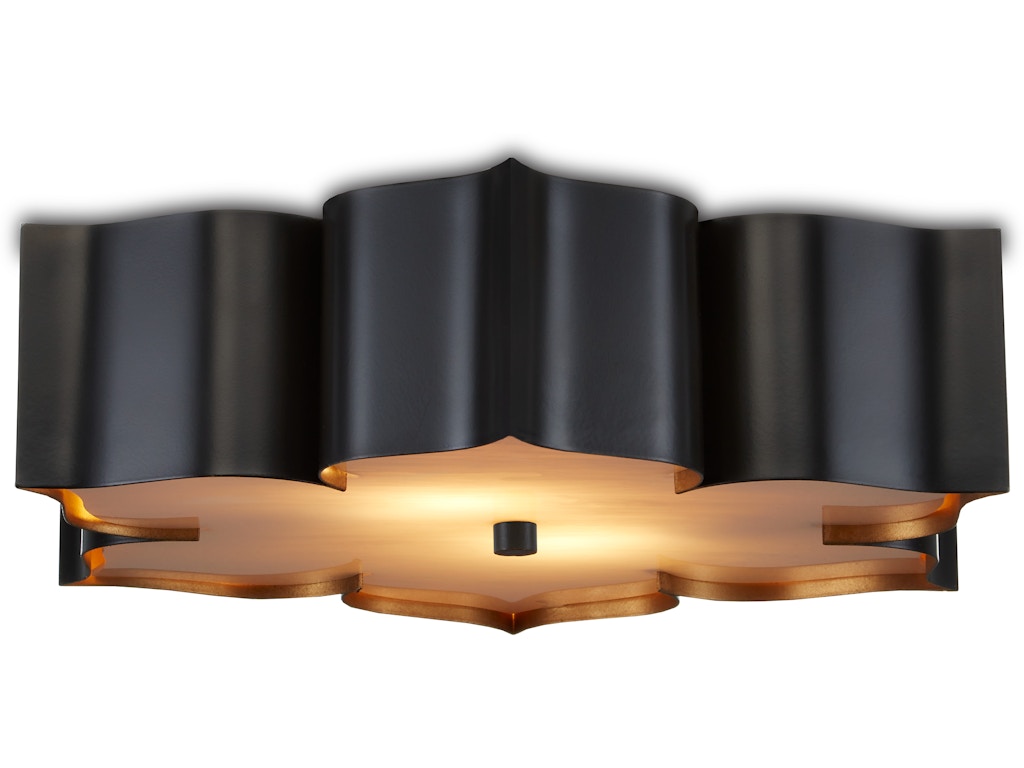 Grand Lotus Black Flush Mount