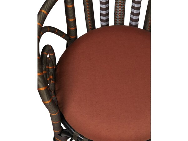 Benin Throne Brown Armchair, Linho Adobe - Image 2