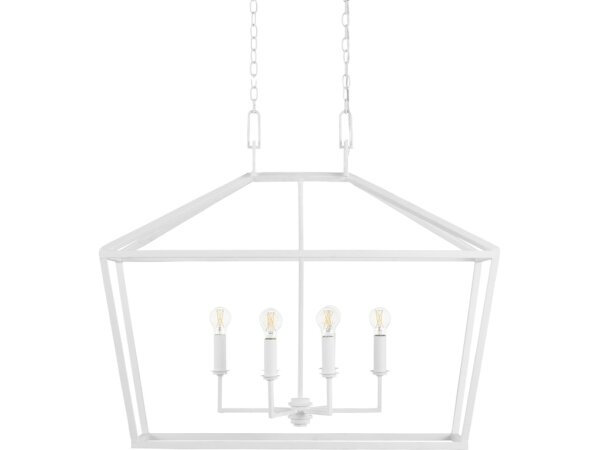 Denison Rectangular White Lantern - Image 4