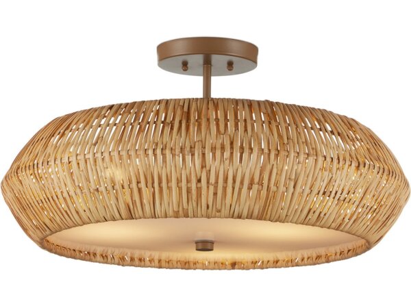 Antibes Natural Semi-Flush Mount