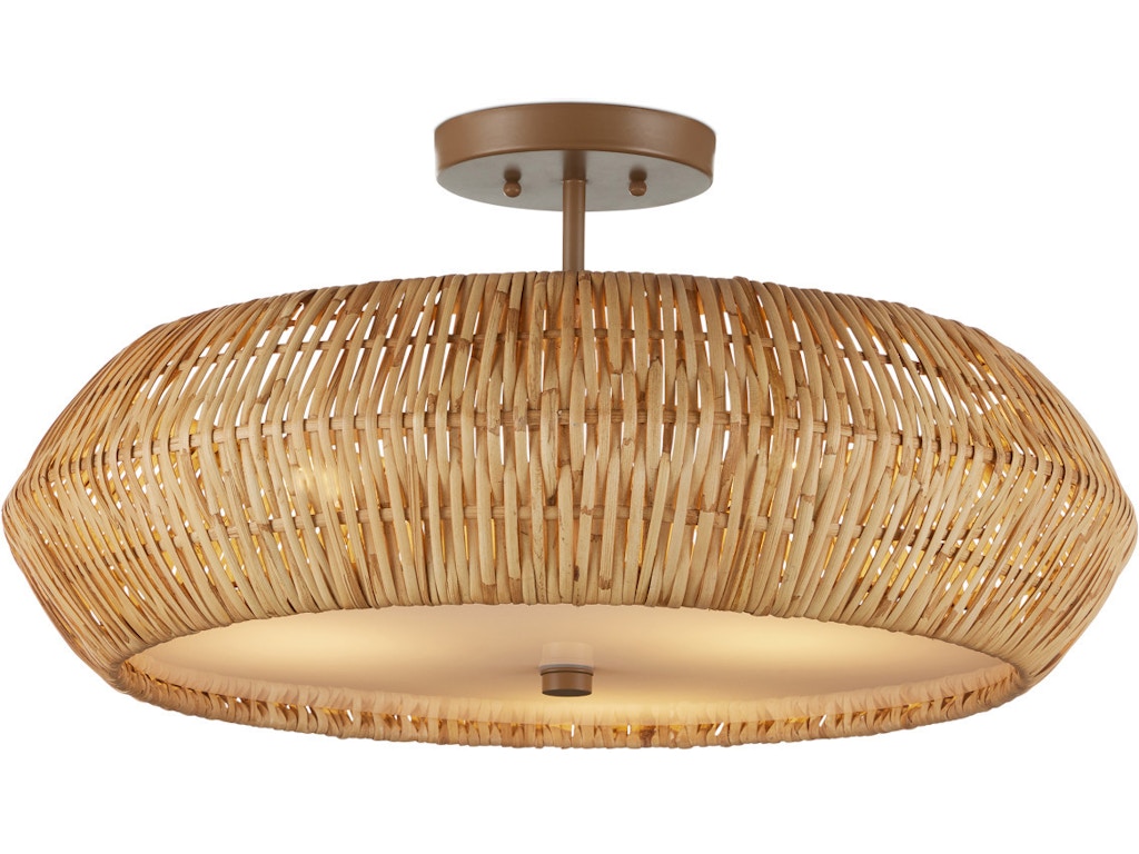 Antibes Natural Semi-Flush Mount