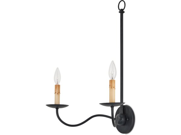 Saxon Double-Light Black Wall Sconce - Image 5