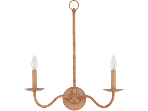 Saxon Double-Light Tan Wall Sconce - Image 4