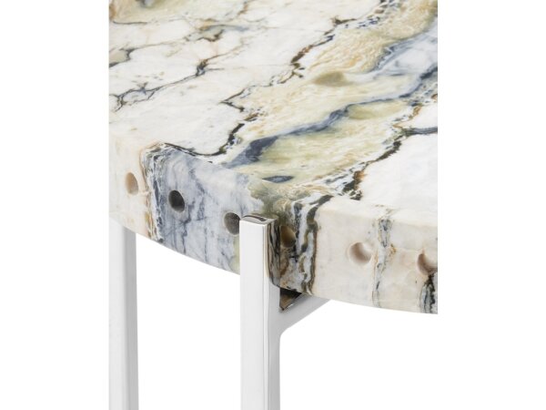 Freya Floral Jade Marble Accent Table - Image 2