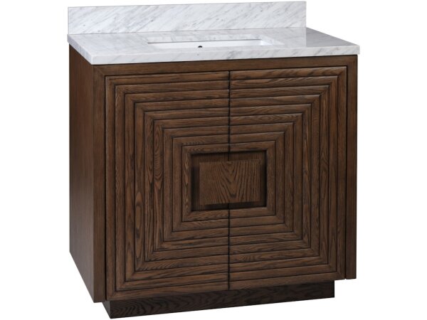 Morombe 36" Cocoa Marble Vanity with Rectangular Undermount Sink - Image 4