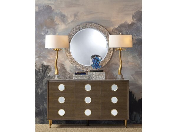 Uma Mother of Pearl Round Mirror - Image 4
