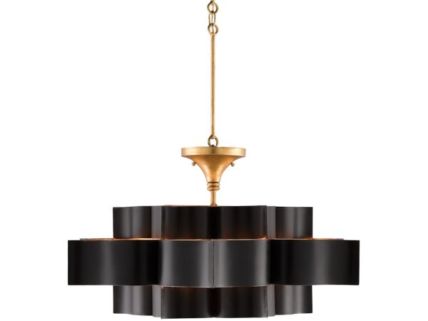 Grand Lotus Large Black Chandelier - Image 4