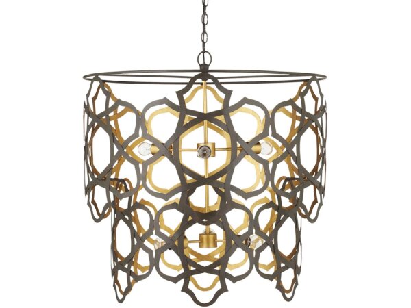 Mauresque Medium Bronze and Gold Chandelier - Image 4