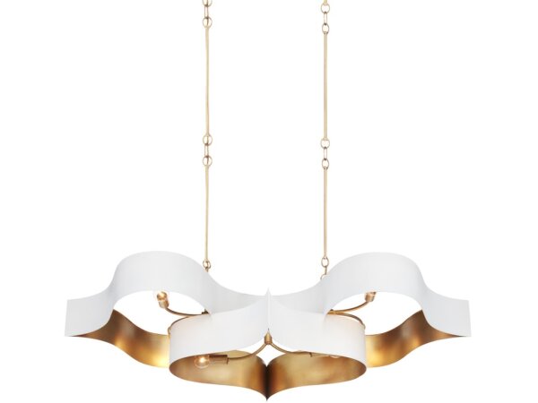 Grand Lotus Oval White Chandelier - Image 5