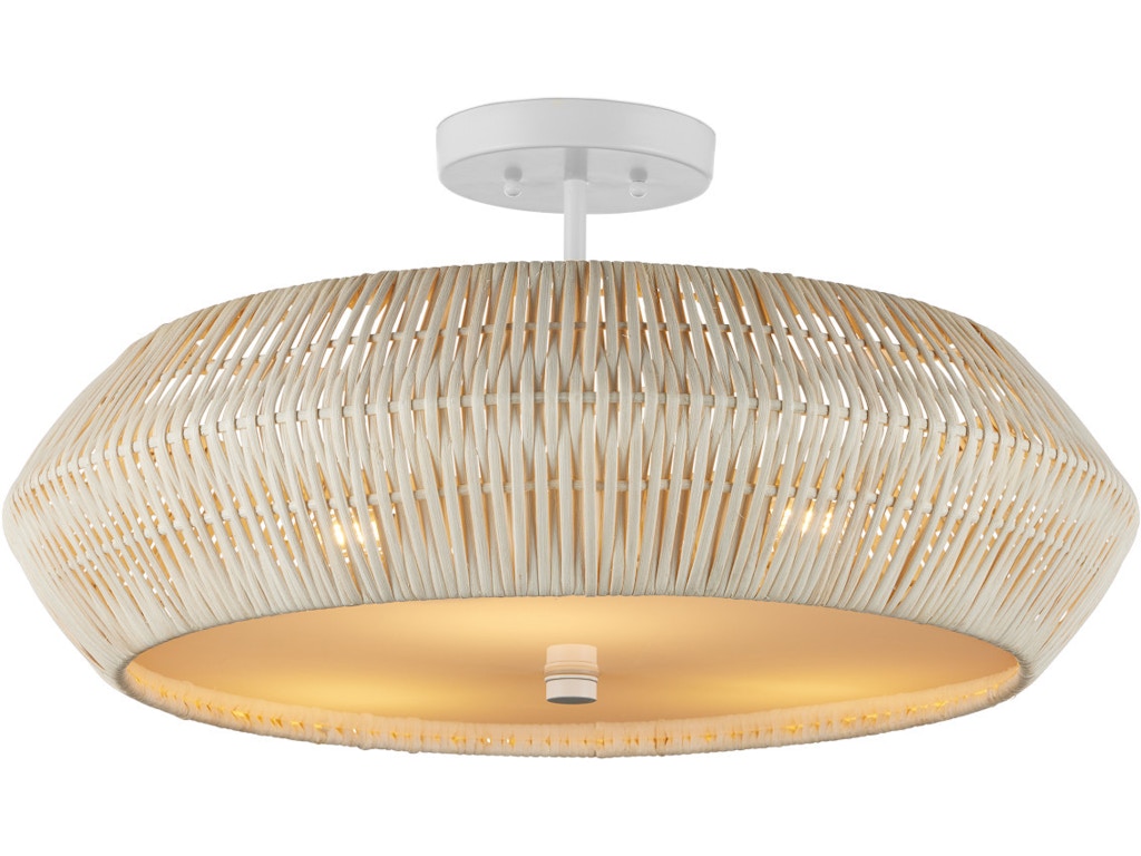 Antibes White Semi-Flush Mount