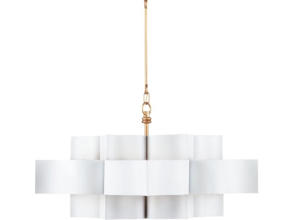 Grand Lotus Large White Chandelier - Image 5