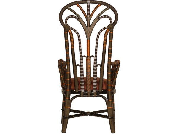Benin Throne Brown Armchair, Linho Adobe - Image 4