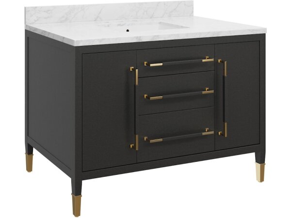 Verona 48" Black Vanity with Rectangular Undermount Sink - Image 3