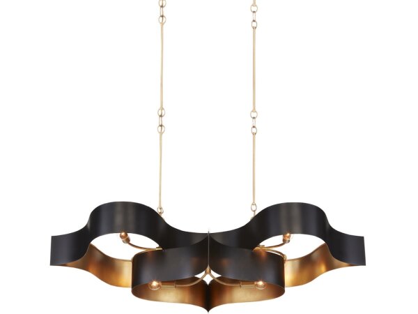 Grand Lotus Oval Black Chandelier - Image 5