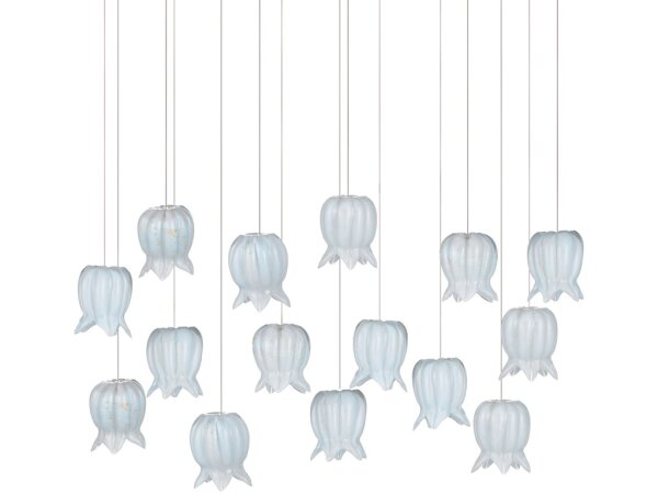 Polpo Blue 15-Light Linear Multi-Drop Pendant - Image 4