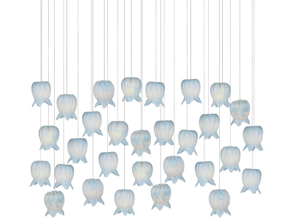 Polpo Blue 30-Light Linear Multi-Drop Pendant