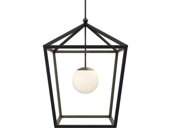 Denison Large Black Outdoor Lantern - Image 4