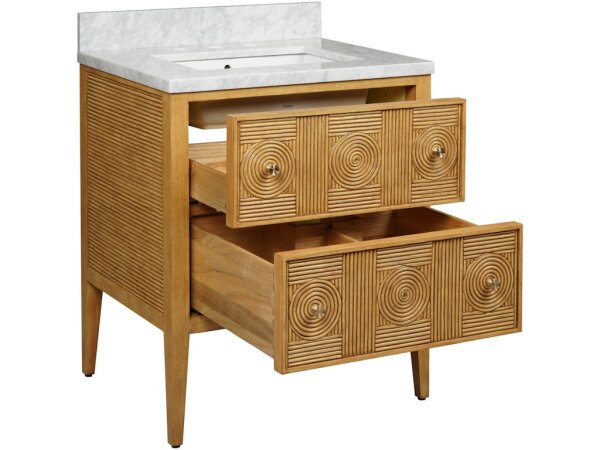 Santos 28" Sea Sand Vanity with Rectangular Undermount Sink - Image 5