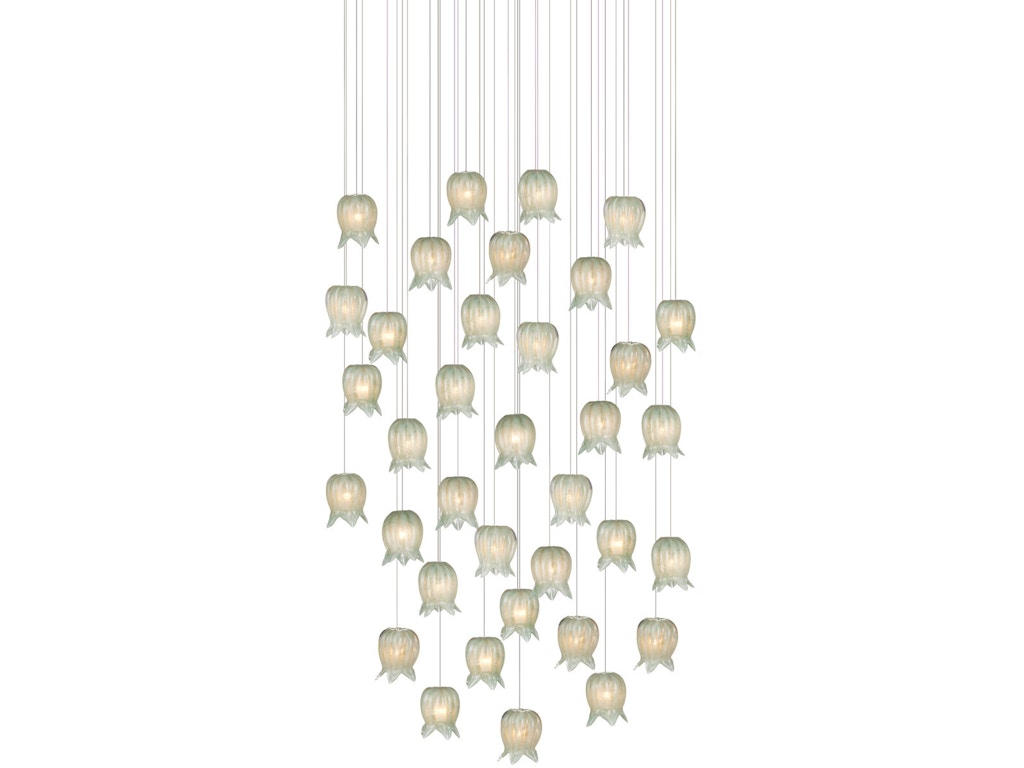 Polpo Green 36-Light Round Multi-Drop Pendant