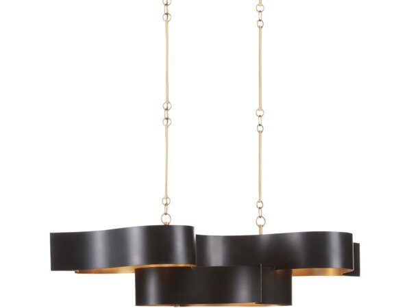 Grand Lotus Oval Black Chandelier - Image 4