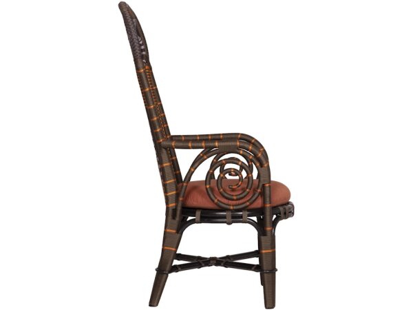 Benin Throne Brown Armchair, Linho Adobe - Image 5