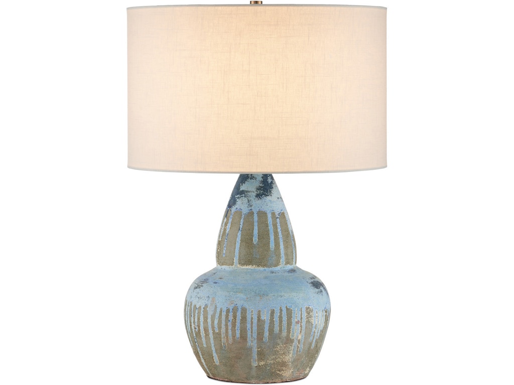 Catania Antique Blue Drip Gourd Table Lamp