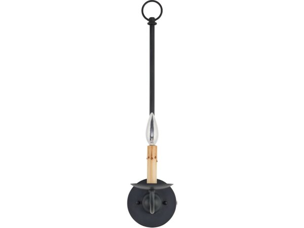 Saxon Single-Light Black Wall Sconce - Image 4