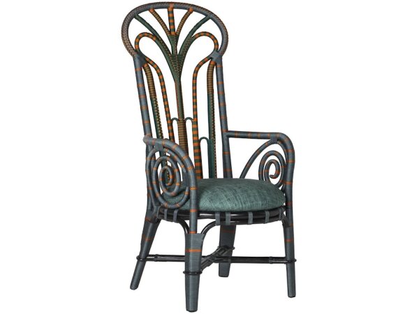 Benin Throne Green Armchair, Trevino Julep