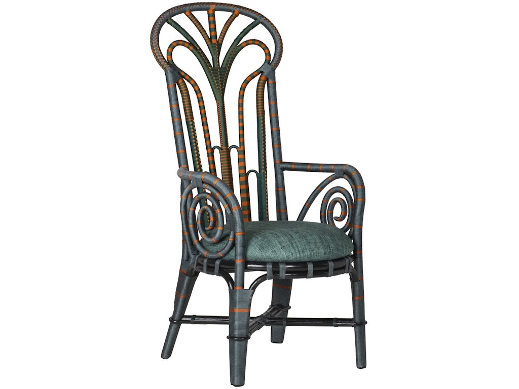 Benin Throne Green Armchair, Trevino Julep
